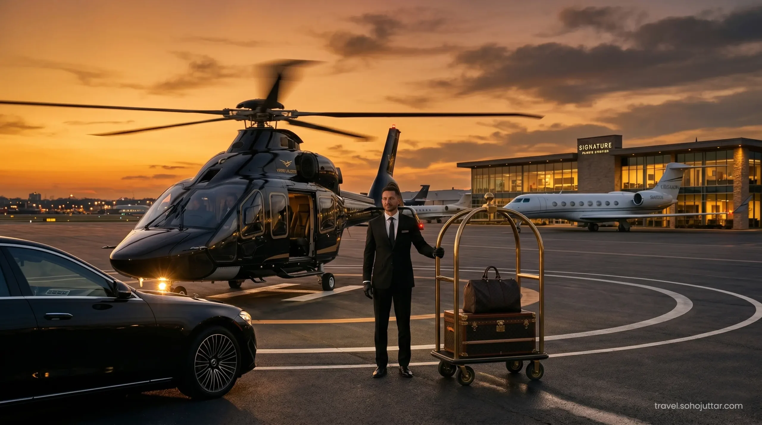 VIP helicopter transfer to Atlantis Dubai.