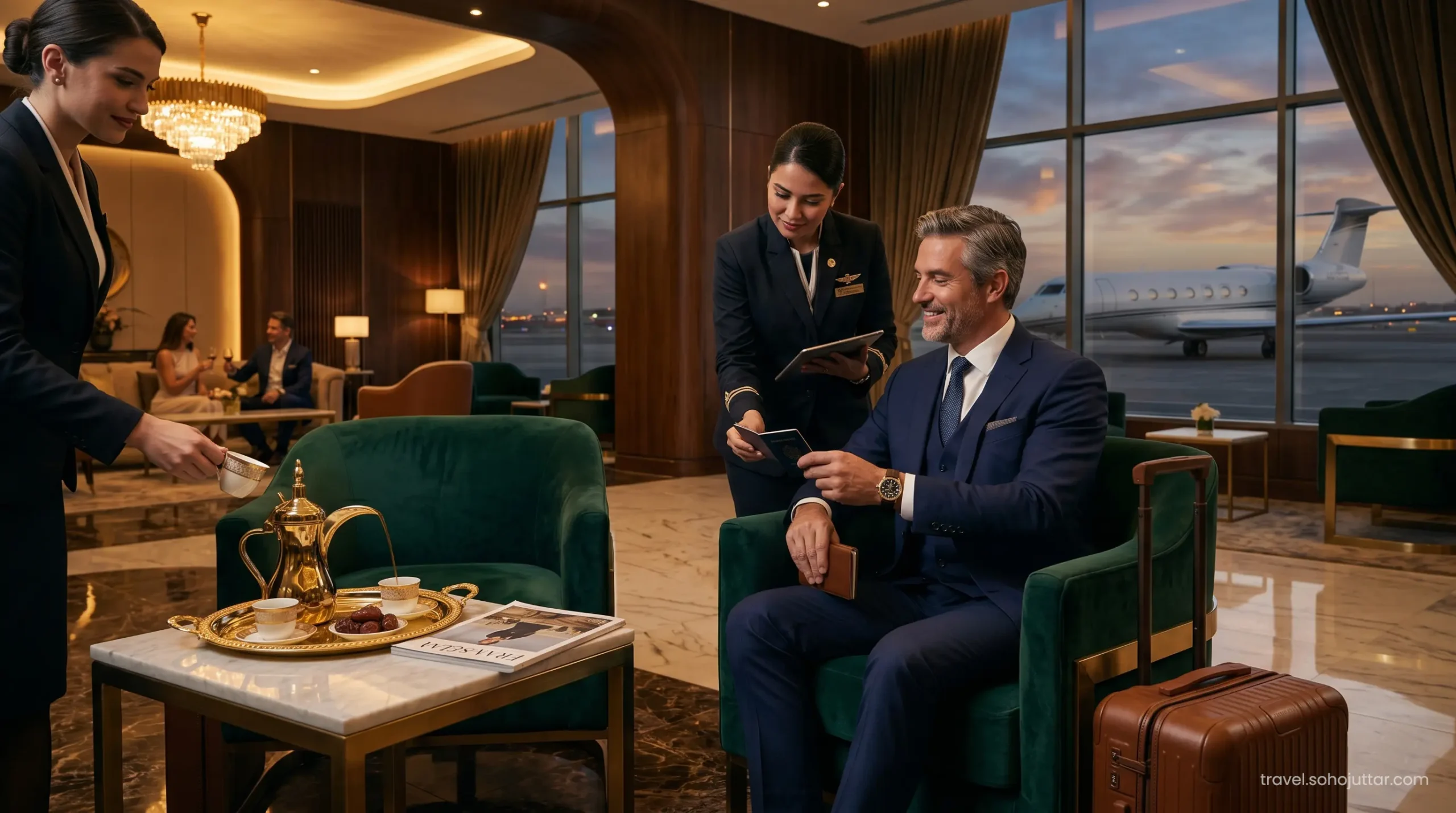 Exclusive Al Majlis VIP terminal lounge at Dubai Airport DXB.