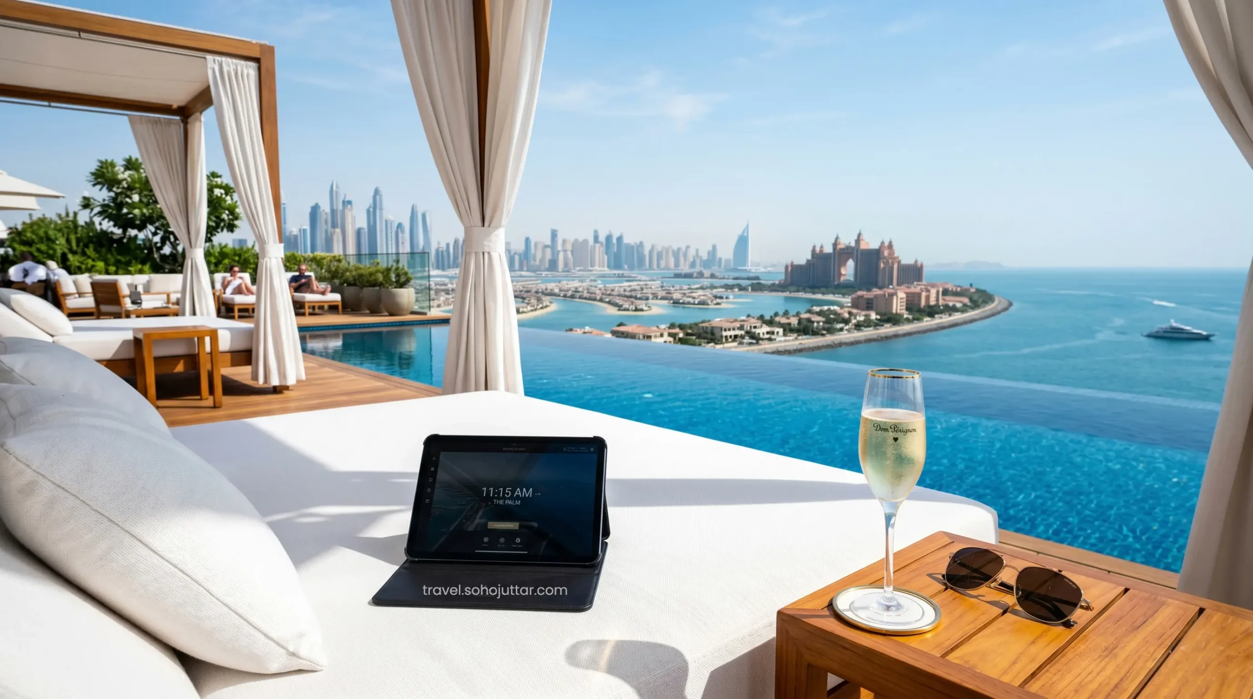 Planning a luxury staycation by the infinity pool.