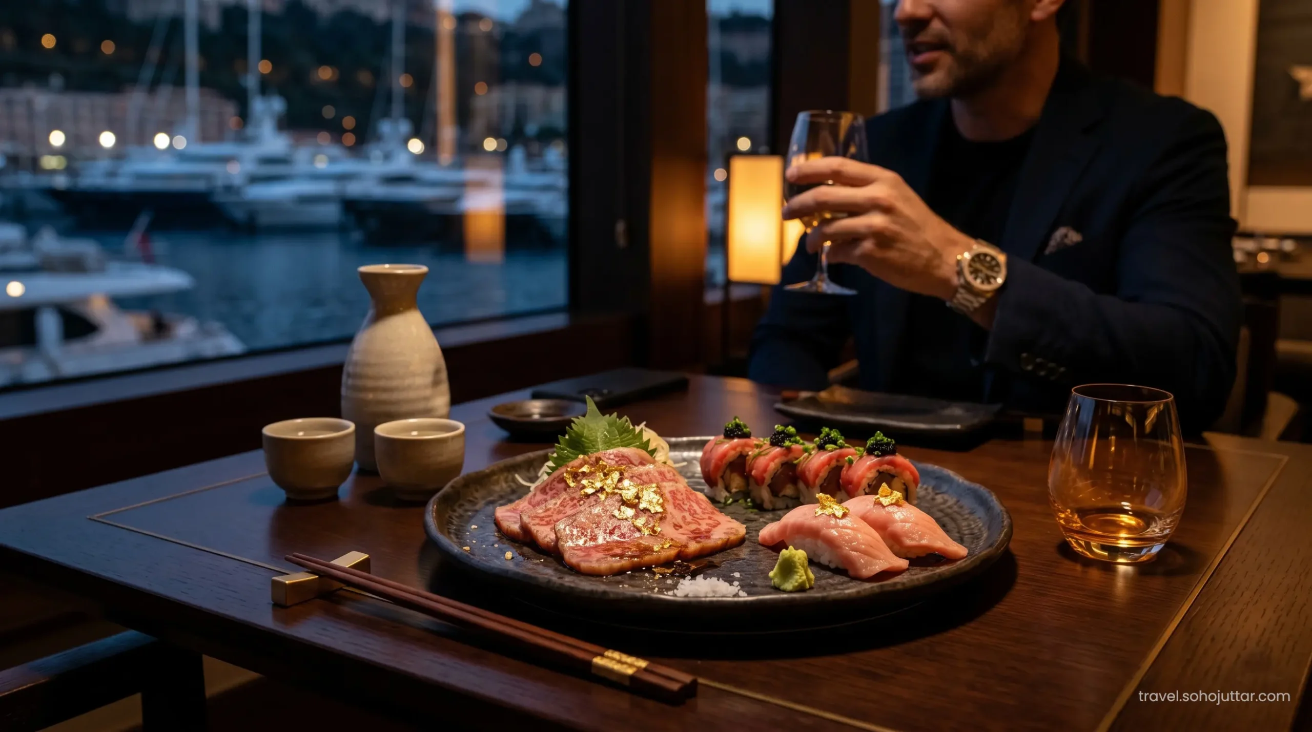 Premium Wagyu and sushi at Nobu Atlantis Dubai.