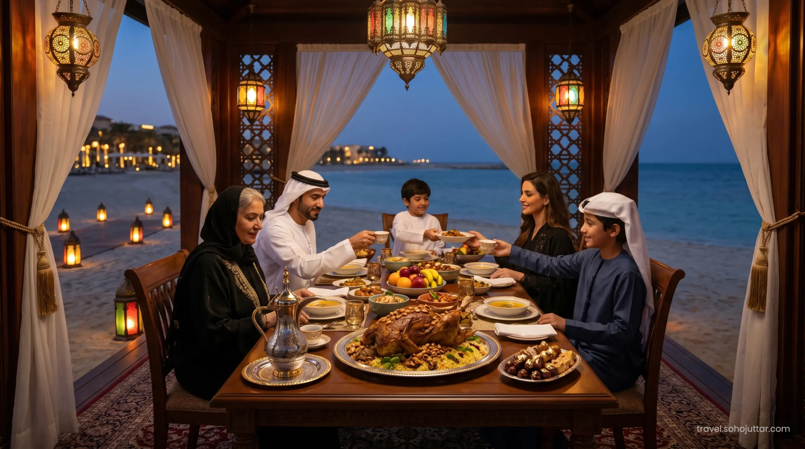 Exclusive luxury Ramadan Iftar setting for GCC guests.
