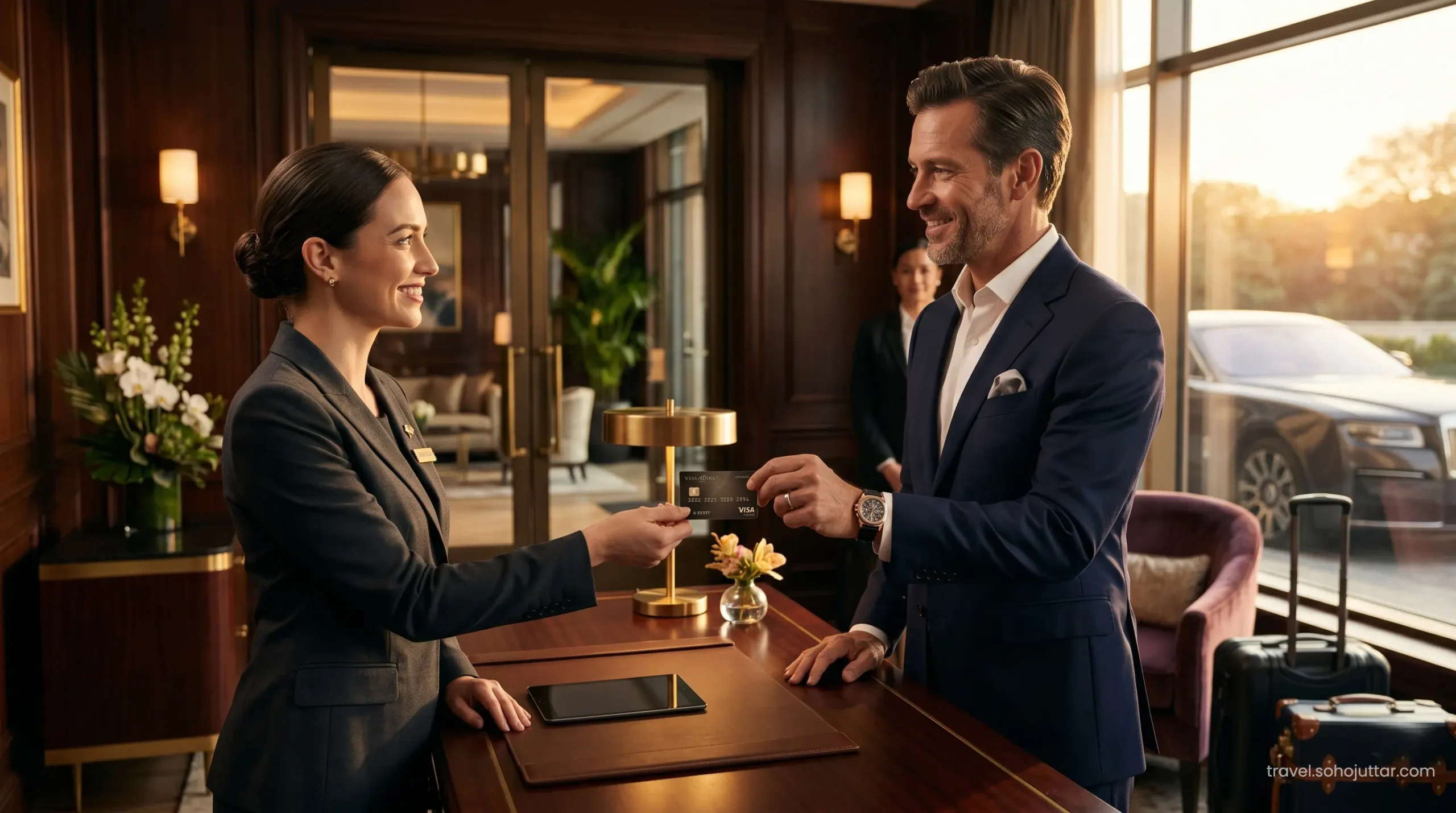 Private VIP check-in desk at the Imperial Club lounge.