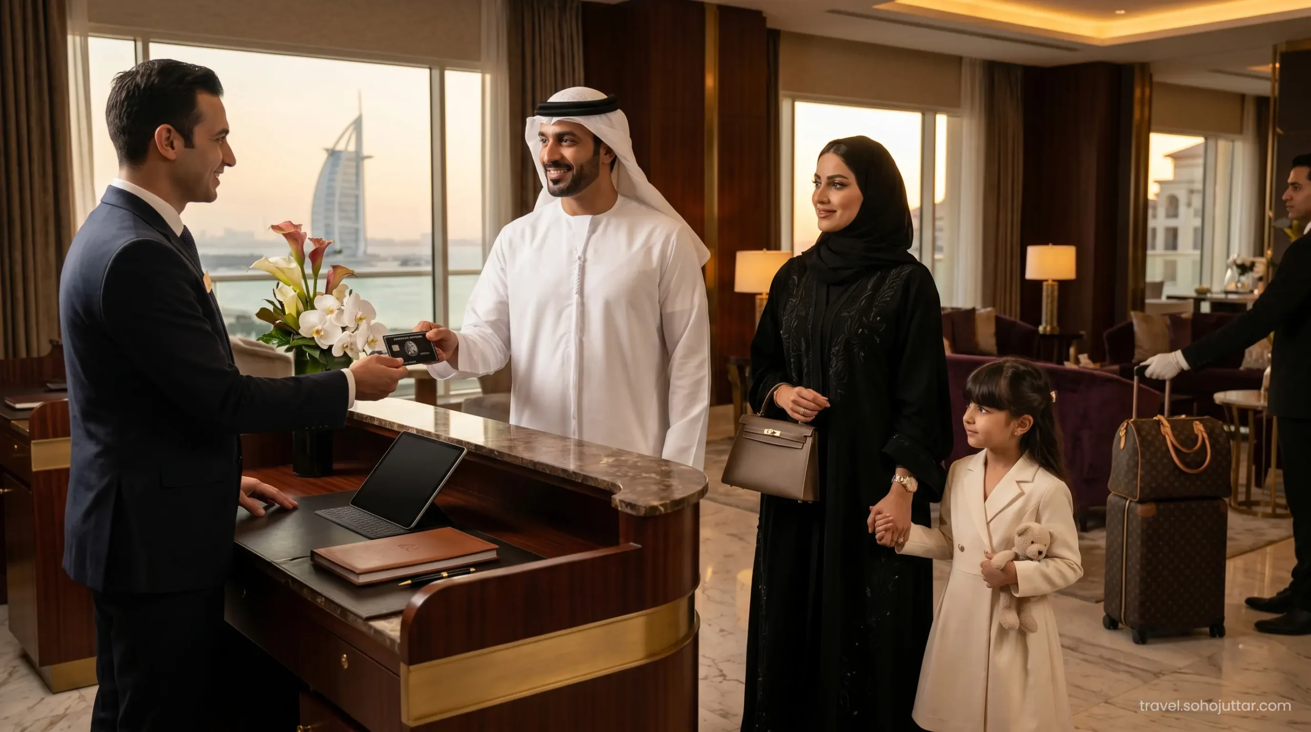 VIP check-in experience for a Saudi family at Atlantis Dubai.